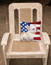 Load image into Gallery viewer, Chihuahua Leg up Patriotic Fabric Decorative Pillow BB9697PW1818