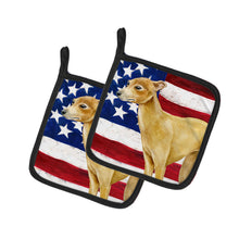 Load image into Gallery viewer, Italian Greyhound Patriotic Pot Holders - Set of 2 - Heat-Resistant Kitchen Essentials BB9698PTHD
