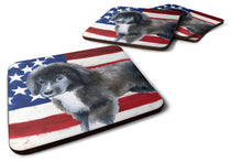 Load image into Gallery viewer, Newfoundland Puppy Patriotic Foam Coaster  BB9699FC