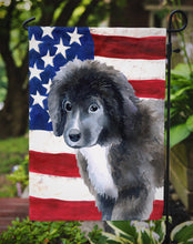 Load image into Gallery viewer, Newfoundland Puppy Patriotic Garden Flag - Outdoor Decorative Yard Flag BB9699GF