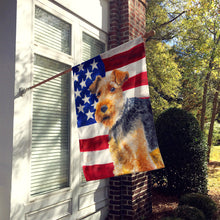 Load image into Gallery viewer, Welsh Terrier Patriotic Flag Canvas House Size BB9700CHF