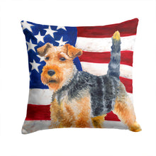 Load image into Gallery viewer, Welsh Terrier Patriotic Throw Pillow - 14x14 Decorative Pillow – Art for Your Home &amp; Patio BB9700PW1414