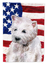 Load image into Gallery viewer, Westie Patriotic Flag Canvas House Size BB9701CHF