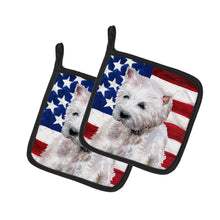 Load image into Gallery viewer, Westie Patriotic Pot Holders - Set of 2 - Heat-Resistant Kitchen Essentials BB9701PTHD