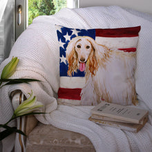 Load image into Gallery viewer, Afghan Hound Patriotic Throw Pillow - 14x14 Decorative Pillow – Art for Your Home &amp; Patio BB9702PW1414