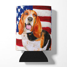 Load image into Gallery viewer, Basset Hound Patriotic Can or Bottle Hugger BB9704CC