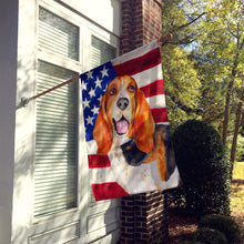 Load image into Gallery viewer, Basset Hound Patriotic Flag Canvas House Size BB9704CHF