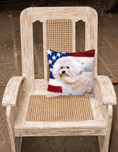 Load image into Gallery viewer, Bichon Frise #2 Patriotic Fabric Decorative Pillow BB9705PW1818