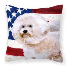Load image into Gallery viewer, Bichon Frise #2 Patriotic Fabric Decorative Pillow BB9705PW1818