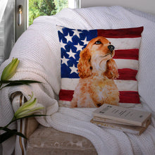 Load image into Gallery viewer, Cocker Spaniel Patriotic Throw Pillow - 14x14 Decorative Pillow – Art for Your Home &amp; Patio BB9706PW1414