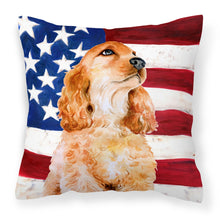 Load image into Gallery viewer, Cocker Spaniel Patriotic Fabric Decorative Pillow BB9706PW1818