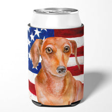 Load image into Gallery viewer, Red Dachshund Patriotic Can or Bottle Hugger BB9707CC