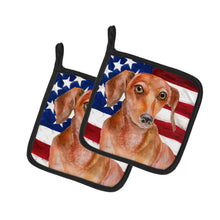 Load image into Gallery viewer, Red Dachshund Patriotic Pot Holders - Set of 2 - Heat-Resistant Kitchen Essentials BB9707PTHD