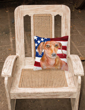 Load image into Gallery viewer, Red Dachshund Patriotic Fabric Decorative Pillow BB9707PW1818