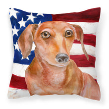 Load image into Gallery viewer, Red Dachshund Patriotic Fabric Decorative Pillow BB9707PW1818