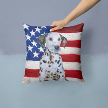Load image into Gallery viewer, Dalmatian Puppy Patriotic Throw Pillow - 14x14 Decorative Pillow – Art for Your Home &amp; Patio BB9708PW1414