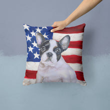 Load image into Gallery viewer, French Bulldog Black White Patriotic Throw Pillow - 14x14 Decorative Pillow – Art for Your Home &amp; Patio BB9710PW1414