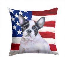 Load image into Gallery viewer, French Bulldog Black White Patriotic Throw Pillow - 14x14 Decorative Pillow – Art for Your Home &amp; Patio BB9710PW1414