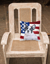 Load image into Gallery viewer, French Bulldog Black White Patriotic Fabric Decorative Pillow BB9710PW1818