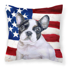 Load image into Gallery viewer, French Bulldog Black White Patriotic Fabric Decorative Pillow BB9710PW1818