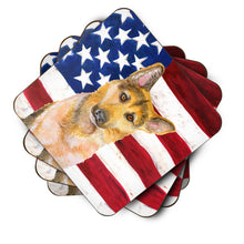 Load image into Gallery viewer, German Shepherd #2 Patriotic Foam Coaster  BB9711FC