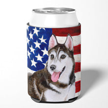 Load image into Gallery viewer, Siberian Husky #2 Patriotic Can or Bottle Hugger BB9712CC