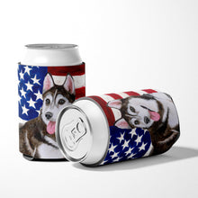 Load image into Gallery viewer, Siberian Husky #2 Patriotic Can or Bottle Hugger BB9712CC