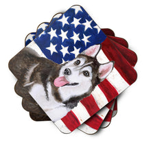 Load image into Gallery viewer, Siberian Husky #2 Patriotic Foam Coaster  BB9712FC