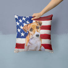 Load image into Gallery viewer, Jack Russell Terrier #2 Patriotic Throw Pillow - 14x14 Decorative Pillow – Art for Your Home &amp; Patio