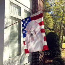 Load image into Gallery viewer, White Standard Poodle Patriotic Flag Canvas House Size BB9717CHF