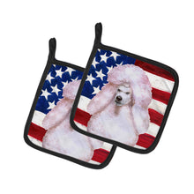Load image into Gallery viewer, White Standard Poodle Patriotic Pot Holders - Set of 2 - Heat-Resistant Kitchen Essentials BB9717PTHD