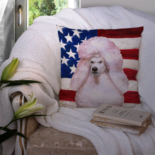 Load image into Gallery viewer, White Standard Poodle Patriotic Throw Pillow - 14x14 Decorative Pillow – Art for Your Home &amp; Patio BB9717PW1414