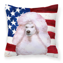 Load image into Gallery viewer, White Standard Poodle Patriotic Fabric Decorative Pillow BB9717PW1818