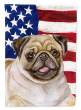 Load image into Gallery viewer, Fawn Pug Patriotic Flag Canvas House Size BB9718CHF