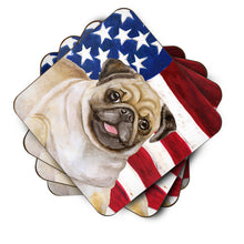 Load image into Gallery viewer, Fawn Pug Patriotic Foam Coaster  BB9718FC