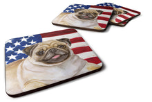 Load image into Gallery viewer, Fawn Pug Patriotic Foam Coaster  BB9718FC