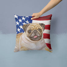Load image into Gallery viewer, Fawn Pug Patriotic Throw Pillow - 14x14 Decorative Pillow – Art for Your Home &amp; Patio BB9718PW1414