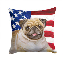 Load image into Gallery viewer, Fawn Pug Patriotic Throw Pillow - 14x14 Decorative Pillow – Art for Your Home &amp; Patio BB9718PW1414