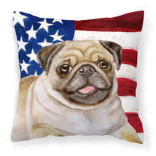 Load image into Gallery viewer, Fawn Pug Patriotic Fabric Decorative Pillow BB9718PW1818