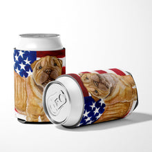 Load image into Gallery viewer, Shar Pei Puppy Patriotic Can or Bottle Hugger BB9719CC