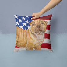 Load image into Gallery viewer, Shar Pei Puppy Patriotic Throw Pillow - 14x14 Decorative Pillow – Art for Your Home &amp; Patio BB9719PW1414