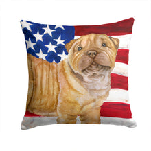 Load image into Gallery viewer, Shar Pei Puppy Patriotic Throw Pillow - 14x14 Decorative Pillow – Art for Your Home &amp; Patio BB9719PW1414