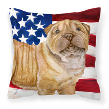 Load image into Gallery viewer, Shar Pei Puppy Patriotic Fabric Decorative Pillow BB9719PW1818