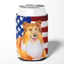 Load image into Gallery viewer, Sheltie Patriotic Can or Bottle Hugger BB9720CC