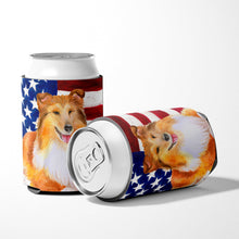 Load image into Gallery viewer, Sheltie Patriotic Can or Bottle Hugger BB9720CC