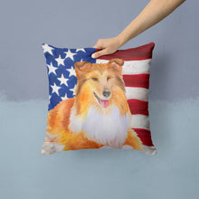 Load image into Gallery viewer, Sheltie Patriotic Throw Pillow - 14x14 Decorative Pillow – Art for Your Home &amp; Patio BB9720PW1414