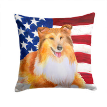 Load image into Gallery viewer, Sheltie Patriotic Throw Pillow - 14x14 Decorative Pillow – Art for Your Home &amp; Patio BB9720PW1414