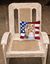 Load image into Gallery viewer, Yorkshire Terrier #2 Patriotic Fabric Decorative Pillow BB9723PW1818