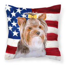 Load image into Gallery viewer, Yorkshire Terrier #2 Patriotic Fabric Decorative Pillow BB9723PW1818