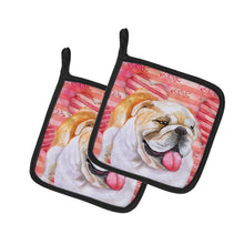 Load image into Gallery viewer, English Bulldog Love Pot Holders - Set of 2 - Heat-Resistant Kitchen Essentials BB9726PTHD